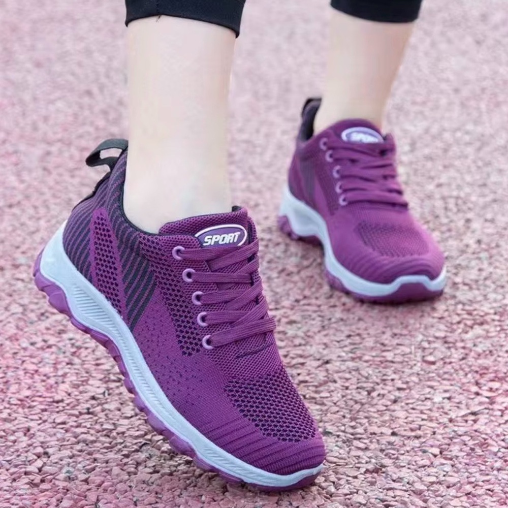 Women's Purple Sport Knit Sneakers Lightweight
Comfort Running Walking Shoes